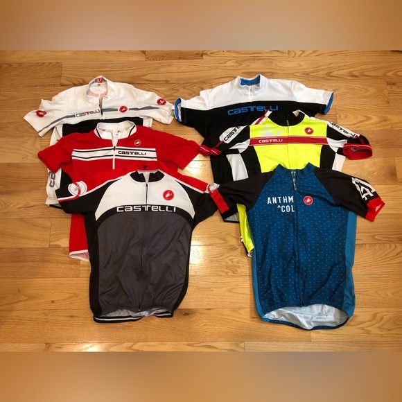 LOT OF 6 (SIX) MEN’S S/S CASTELLI CYCLING JERSEYS SIZE XL - Picture 1 of 1